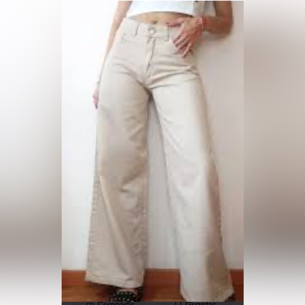 Maeve  by anthropologi size 27 Wide-Leg Cream Pants Maeve